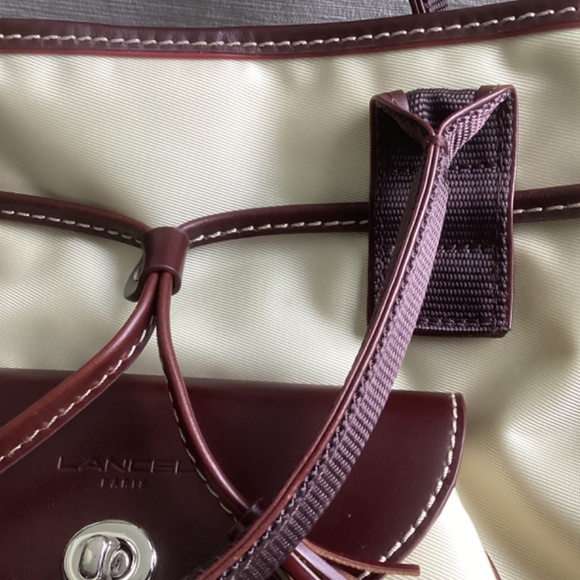 Lancel Paris (MISS LANCEL) Leather Trim Canvas Handbag Large Size - Picture 10 of 13